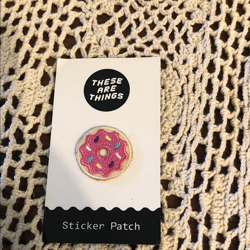 Pink Donut Sticker Patch for Kids